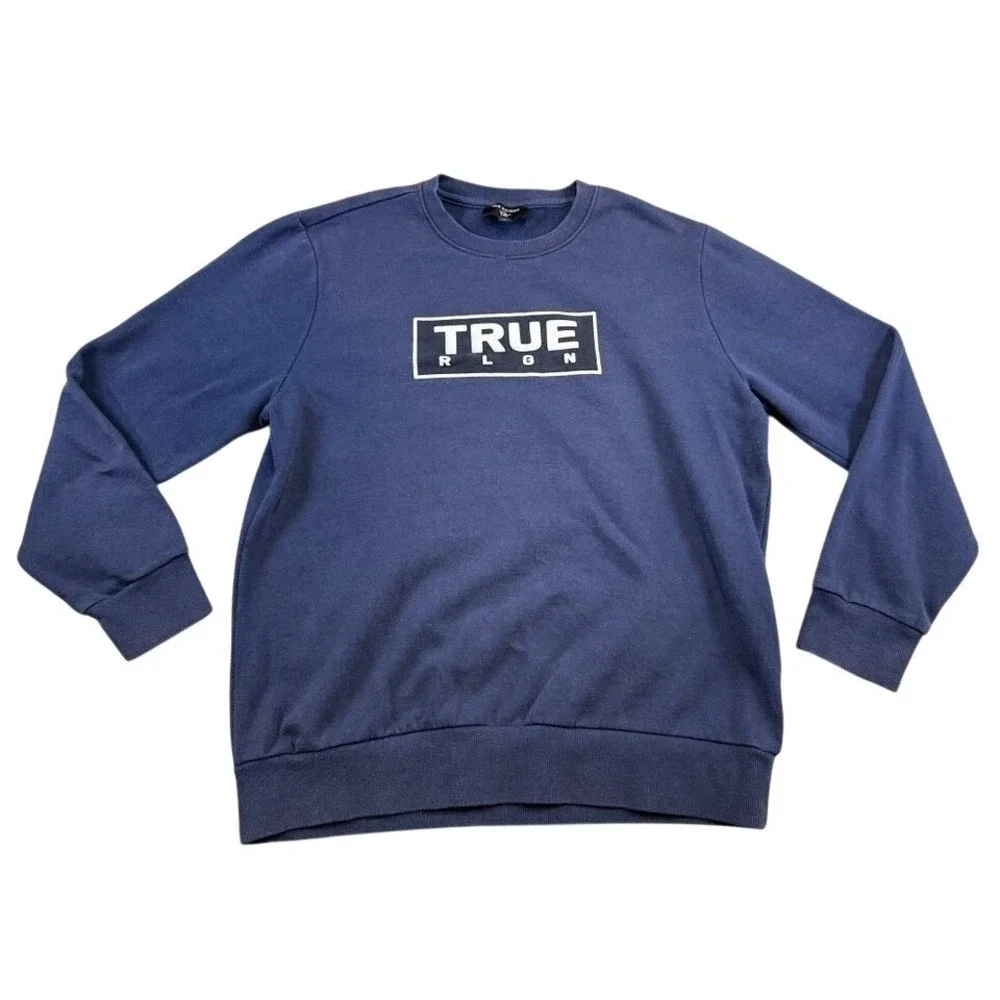 navy blue mens light blue crewneck sweatshirt